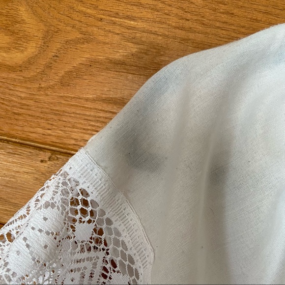 Vintage handmade white off shoulder lace trim embroidered hem dress - Picture 5 of 9